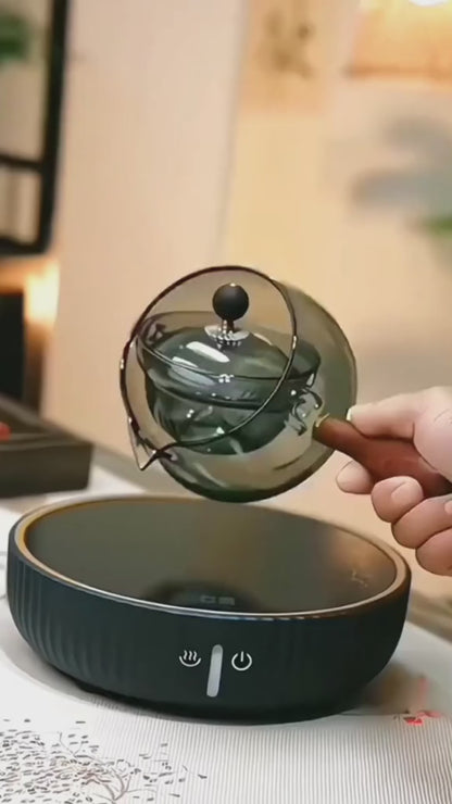 Théière rotative en verre résistante à la chaleur